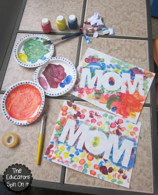 絵の具を使ってポップに表現 オシャレでかわいい母の日用手作りカード参考写真