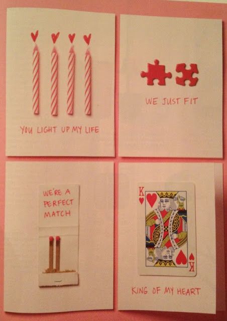 いろいろな愛情モチーフを貼り付けて 可愛いバレンタイン用メッセージカード